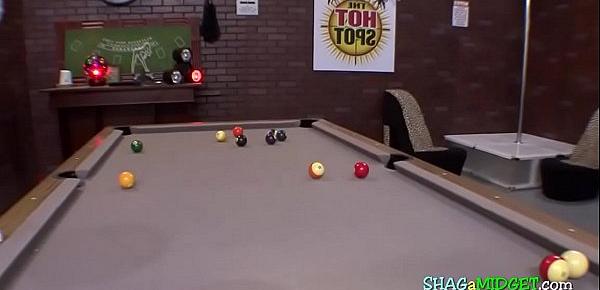  Midget turned on while playing pool